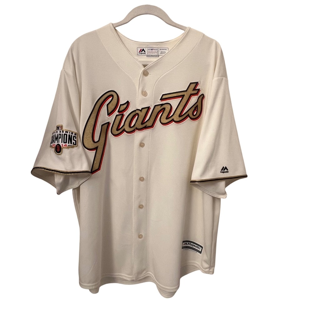 Majestic SF Giants 2014 World Series Champions Jersey Mens 2XL Hunter Pence 8